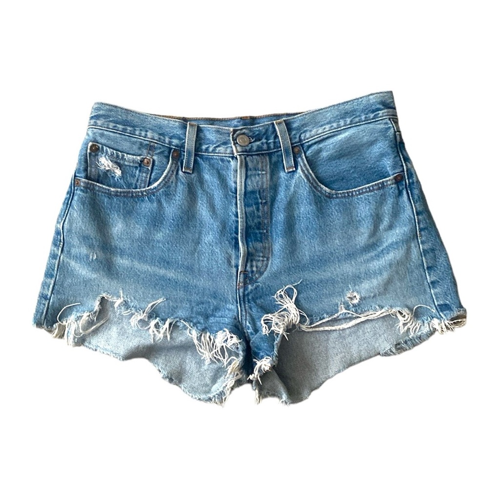 Levi’s 501 High Rise Cut Off Denim Jean Shorts size 29